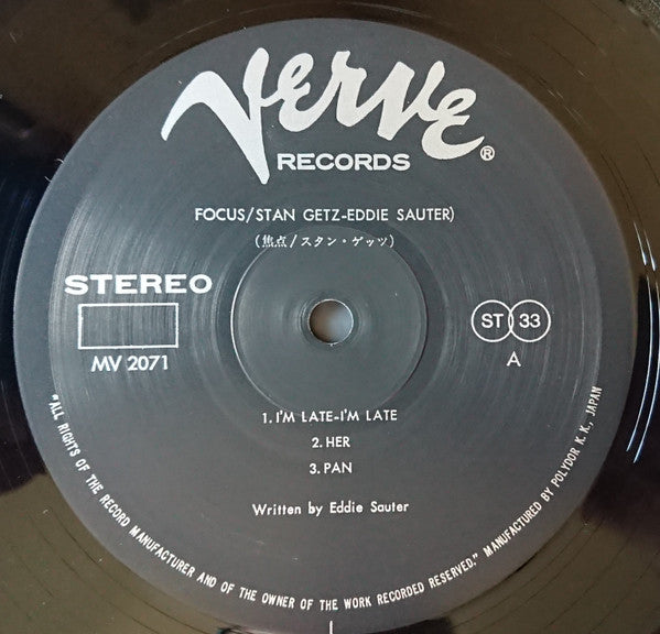 Stan Getz - Focus (Vinyl, LP, Album, Reissue, Stereo) Very Good Plus (VG+) / Good Plus (G+)