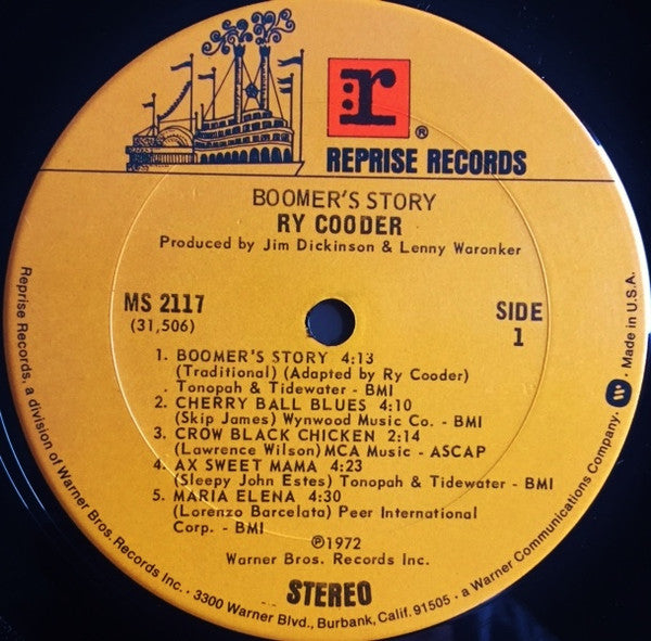 Ry Cooder - Boomer's Story (Vinyl, LP, Album, Reissue) Very Good Plus (VG+) / Very Good (VG)