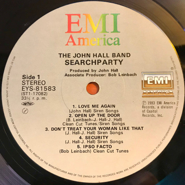 The John Hall Band - Searchparty (Vinyl, LP, Album) Very Good Plus (VG+) / Very Good (VG)