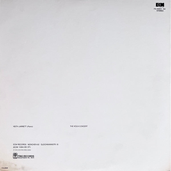Keith Jarrett - The Köln Concert (2xVinyl, LP, Album) Very Good Plus (VG+) / Very Good (VG)