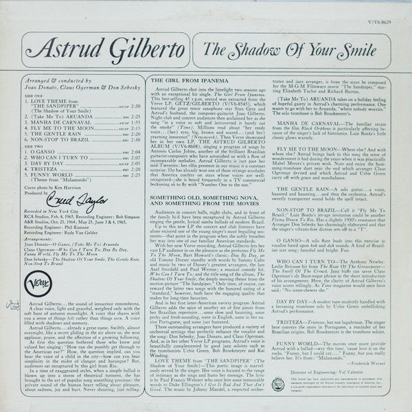 Astrud Gilberto - The Shadow Of Your Smile (Vinyl, LP, Album, Stereo) Very Good (VG) / Good (G)
