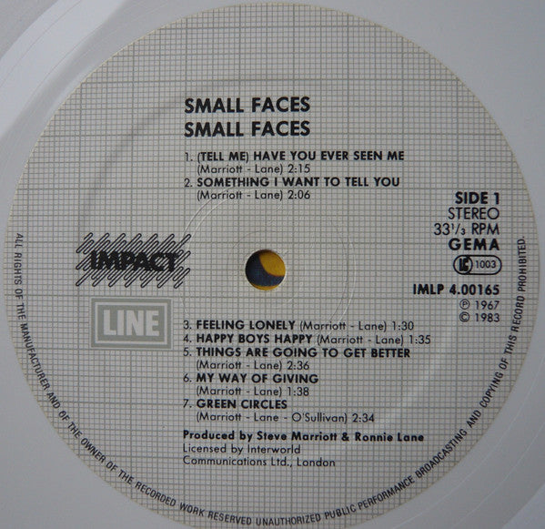 Small Faces - Small Faces (Vinyl, LP, Album, Reissue) Very Good Plus (VG+) / Very Good Plus (VG+)