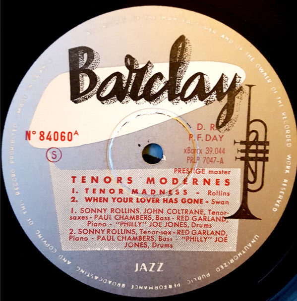 Sonny Rollins Quartet - Ténors Modernes (Vinyl, LP, Album, Mono) Very Good (VG) / Very Good Plus (VG+)