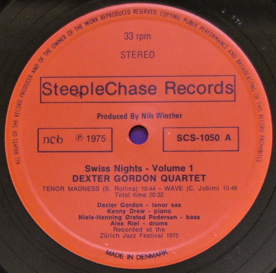 Dexter Gordon Quartet - Swiss Nights Vol. 1 (Vinyl, LP) Very Good (VG) / Very Good (VG)
