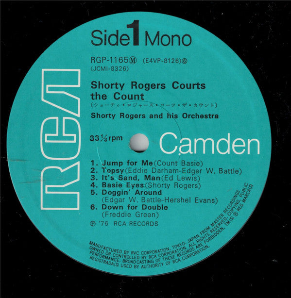 Shorty Rogers - Shorty Rogers Courts The Count = ショーティ・ロジャース・コーツ・ザ・カウント (Vinyl, LP, Album, Reissue, Mono) Very Good Plus (VG+) / Very Good Plus (VG+)