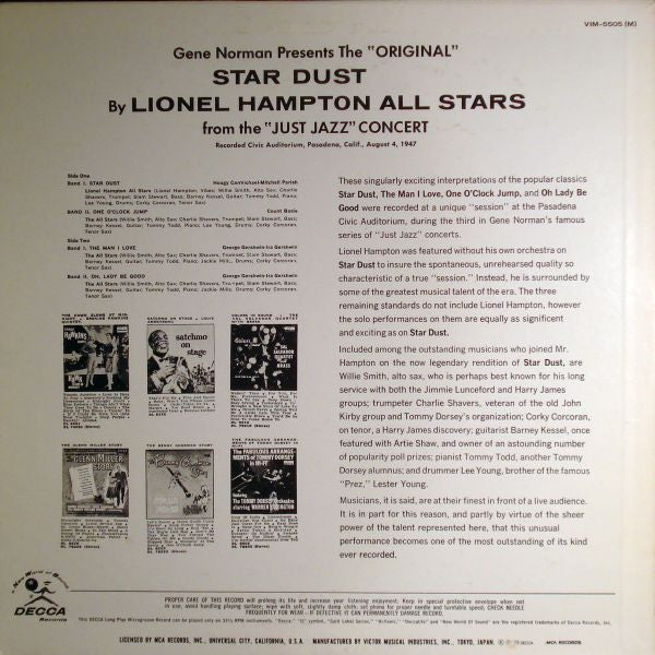 Lionel Hampton - The "Just Jazz" Concert (Vinyl, LP, Album, Mono)