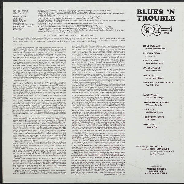 Various - Blues 'N Trouble (Vinyl, LP, Album, Reissue, Mono) Good Plus (G+) / Very Good (VG)