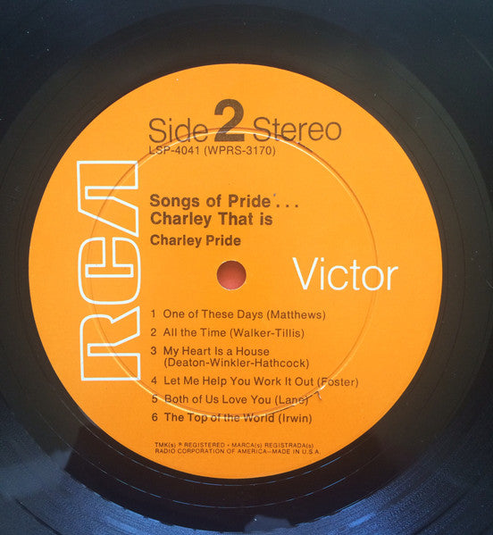 Charley Pride - Songs Of Pride...Charley That Is (Vinyl, LP, Album) Good Plus (G+) / Very Good (VG)
