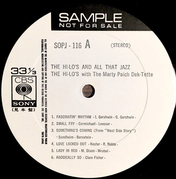 The Hi-Lo's - And All That Jazz (Vinyl, LP, Album, Promo, Reissue, Stereo) Very Good (VG) / Very Good (VG)