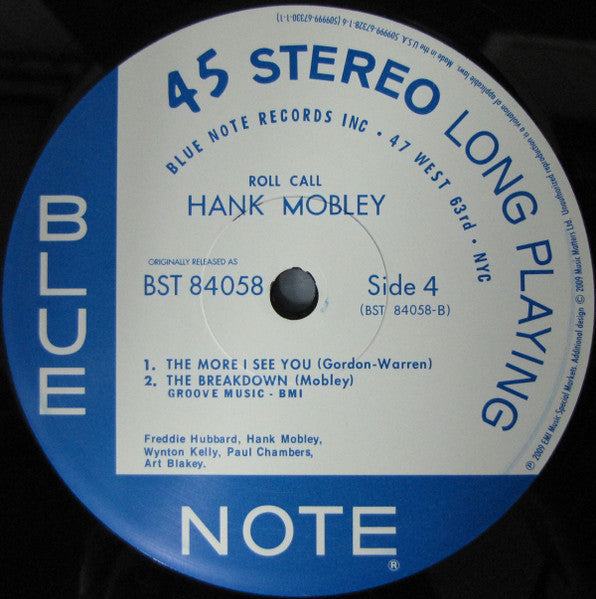 Hank Mobley - Roll Call (2xVinyl, LP, 45 RPM, Album, Limited Edition, Reissue, Stereo) Very Good (VG) / Near Mint (NM or M-)