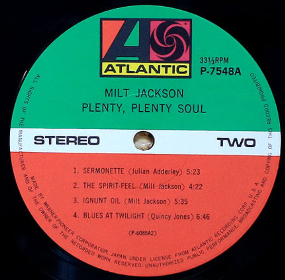 Milt Jackson - Plenty, Plenty Soul (Vinyl, LP, Album, Reissue) Near Mint (NM or M-) / Very Good (VG)