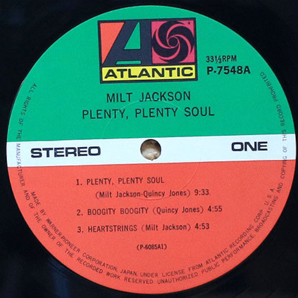 Milt Jackson - Plenty, Plenty Soul (Vinyl, LP, Album, Reissue) Near Mint (NM or M-) / Very Good (VG)