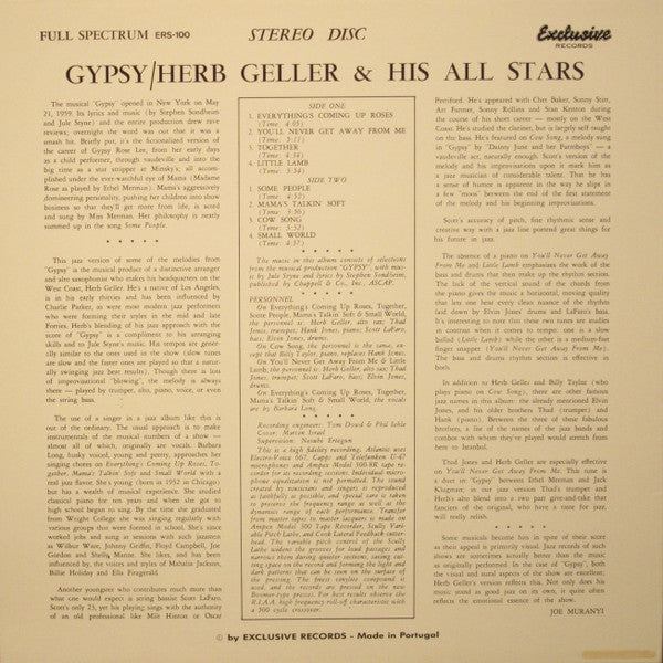 Herb Geller & His All Stars - Gypsy (Vinyl, LP, Album, Stereo)