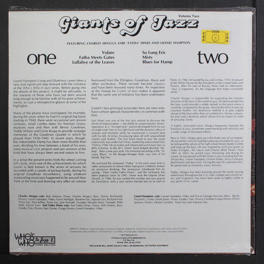Charles Mingus - Giants Of Jazz Volume Two (Vinyl, LP) Very Good Plus (VG+) / Very Good Plus (VG+)