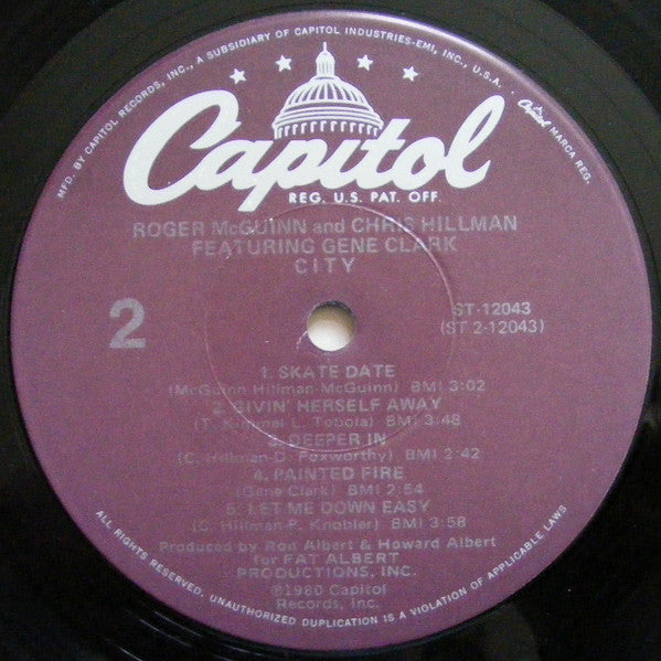McGuinn, Clark & Hillman - City (Vinyl, LP, Album) Very Good (VG) / Good Plus (G+)