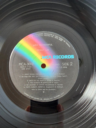 Peggy Lee - Miss Wonderful (Vinyl, LP, Album, Mono) Very Good Plus (VG+) / Very Good (VG)