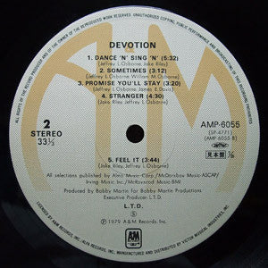 L.T.D. - Devotion (Vinyl, LP, Album, Promo) Very Good (VG) / Good Plus (G+)