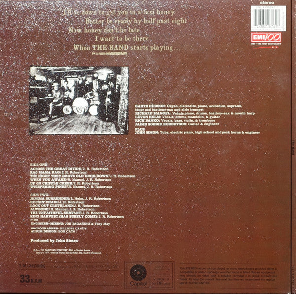 The Band - The Band (Vinyl, LP, Album, Limited Edition, Reissue, Stereo) Near Mint (NM or M-) / Very Good Plus (VG+)