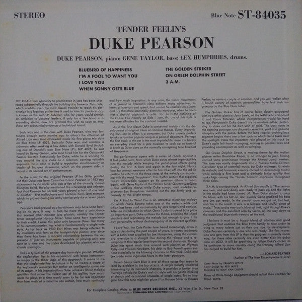 Duke Pearson - Tender Feelin's (Vinyl, LP, Album, Limited Edition, ...