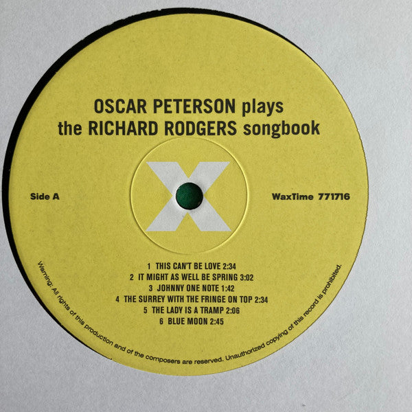 Oscar Peterson - Oscar Peterson Plays The Richard Rodgers Songbook (Vinyl, LP, Compilation, Reissue) Very Good Plus (VG+) / Very Good Plus (VG+)