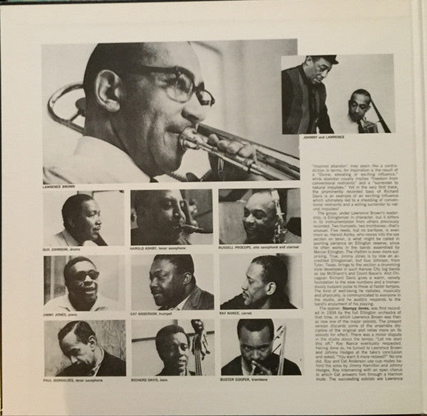 Lawrence Brown's All-Stars - Inspired Abandon (Vinyl, LP, Album, Reissue, Stereo) Very Good Plus (VG+) / Very Good Plus (VG+)