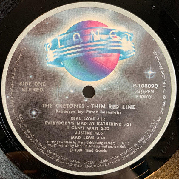 The Cretones - Thin Red Line (Vinyl, LP, Album, Stereo) Near Mint (NM or M-) / Very Good Plus (VG+)