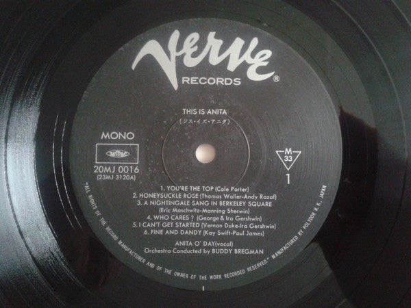Anita O'Day - Anita (Vinyl, LP, Album, Mono) Very Good Plus (VG+) / Very Good Plus (VG+)