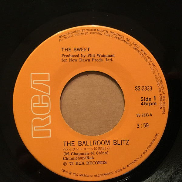 The Sweet - The Ballroom Blitz / Rock & Roll Disgrace (Vinyl, 7", 45 RPM, Single, Stereo) Very Good Plus (VG+) / Very Good Plus (VG+)