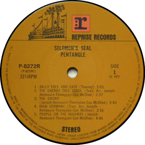 Pentangle - Solomon's Seal (Vinyl, LP, Album) Near Mint (NM or M-) / Very Good Plus (VG+)