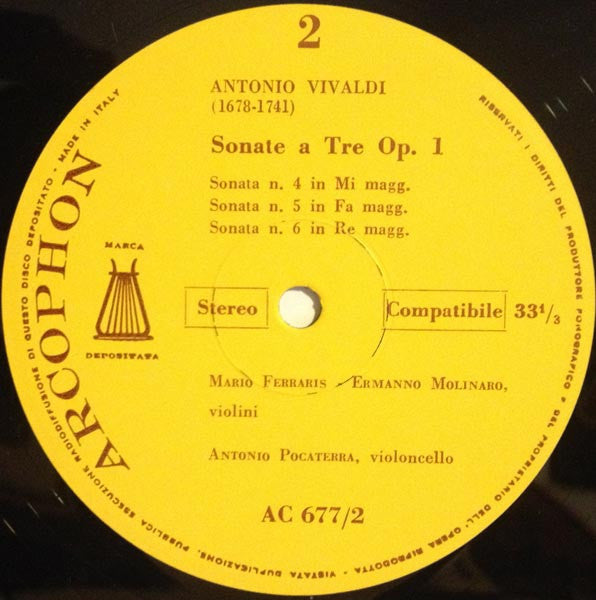 Antonio Vivaldi - Suonate Da Camera A Tre - Opera Prima (2xVinyl, LP) Very Good (VG) / Very Good (VG)