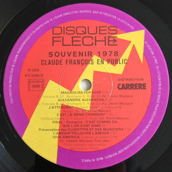Claude François - Souvenir 1978 (2xVinyl, LP, Album) Very Good (VG) / Very Good (VG)