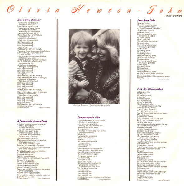 Olivia Newton-John - Don't Stop Believin' (Vinyl, LP, Album, Stereo) Very Good Plus (VG+) / Very Good Plus (VG+)