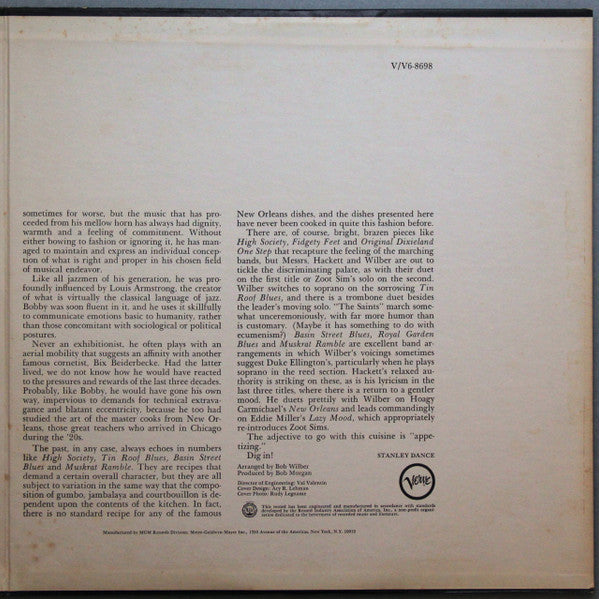 Bobby Hackett - Creole Cookin' (Vinyl, LP, Album, Stereo) Very Good (VG) / Very Good Plus (VG+)