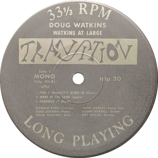 Doug Watkins - Watkins At Large (Vinyl, LP, Album, Limited Edition, Reissue, Mono) Very Good Plus (VG+) / Very Good Plus (VG+)