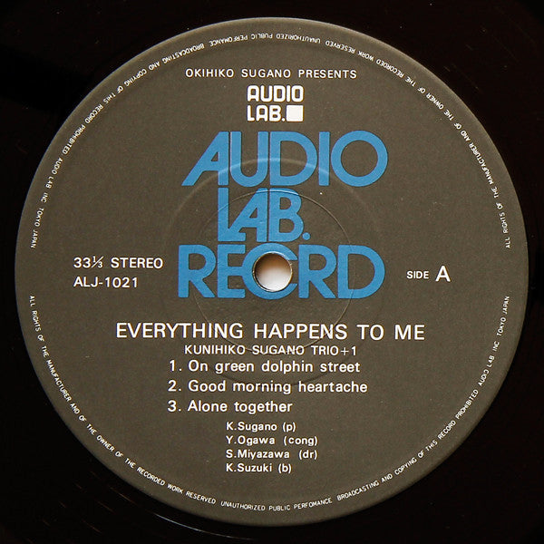 Kunihiko Sugano Trio - Everything Happens To Me (Vinyl, LP, Album, Stereo) Very Good Plus (VG+) / Very Good (VG)