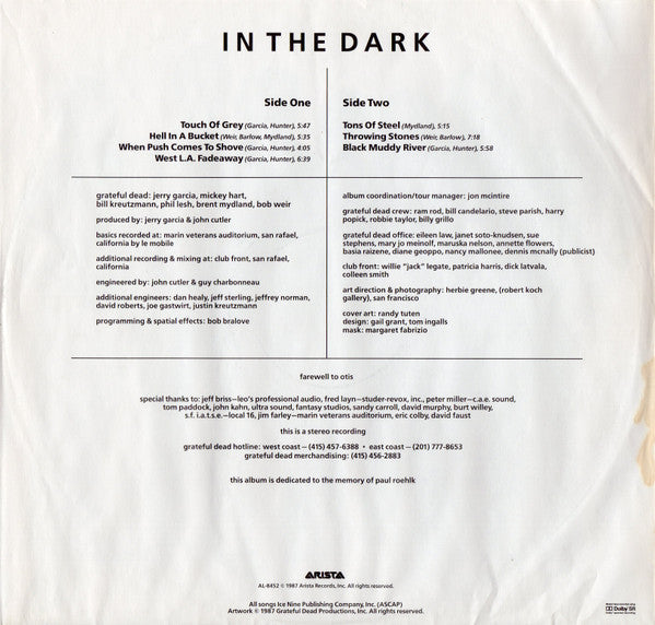 The Grateful Dead - In The Dark (Vinyl, LP, Album, Stereo) Good Plus (G+) / Very Good (VG)