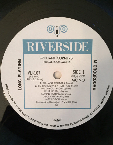 Thelonious Monk - Brilliant Corners (Vinyl, LP, Album, Reissue, Mono)