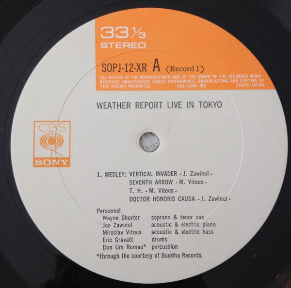Weather Report - Weather Report Live In Tokyo (2xVinyl, LP, Album, Repress, Stereo) Near Mint (NM or M-) / Good Plus (G+)
