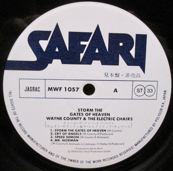 The Electric Chairs - Storm The Gates Of Heaven (Vinyl, LP, Album, Promo) Very Good (VG) / No Cover