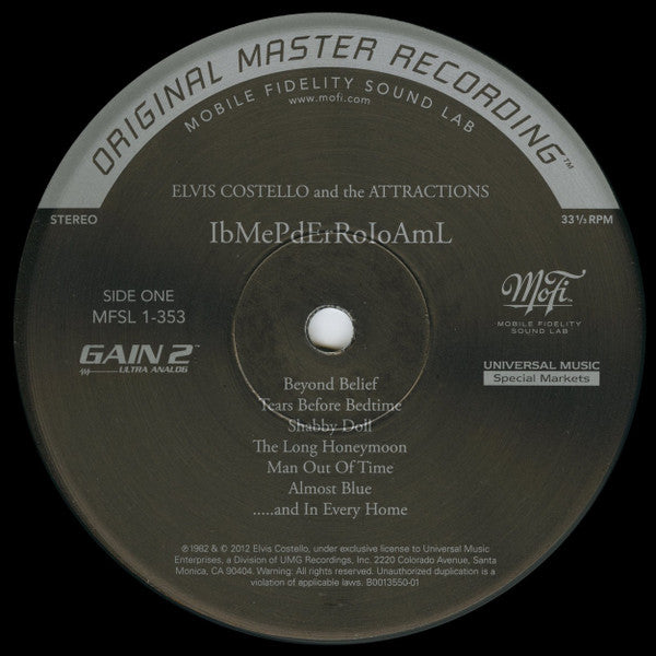 Elvis Costello & The Attractions - Imperial Bedroom (Vinyl, LP, Album, Limited Edition, Numbered, Reissue, Remastered, Special Edition, Stereo) Mint (M) / Mint (M)