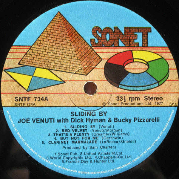 Joe Venuti - Sliding By (Vinyl, LP, Album) Very Good Plus (VG+) / Very Good Plus (VG+)