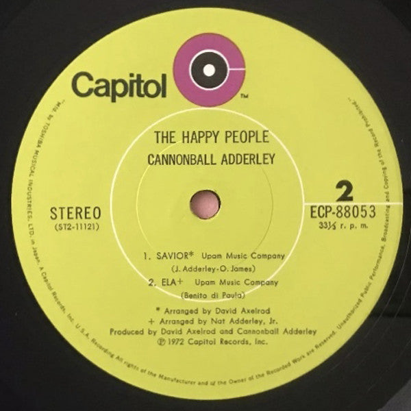 The Cannonball Adderley Quintet - The Happy People (Vinyl, LP, Album) Very Good Plus (VG+) / Very Good (VG)