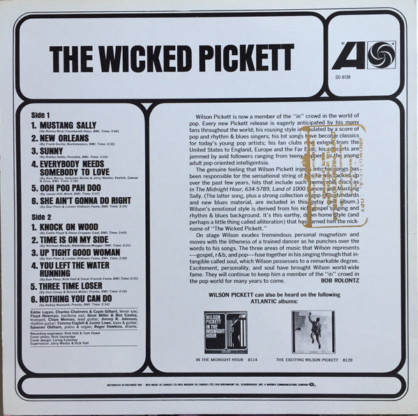 Wilson Pickett - The Wicked Pickett (Vinyl, LP, Album, Reissue)