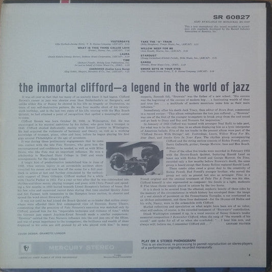 Clifford Brown - Remember Clifford (Vinyl, LP, Compilation, Stereo) Very Good Plus (VG+) / Good Plus (G+)