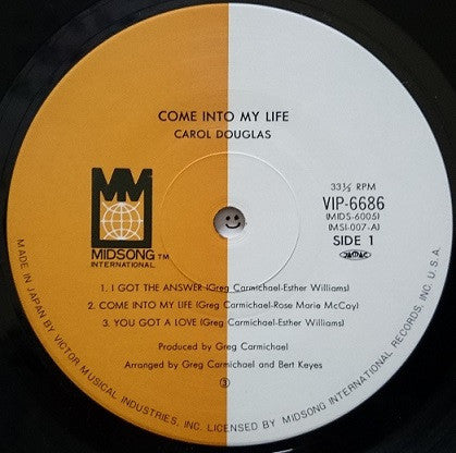 Carol Douglas - Come Into My Life (Vinyl, LP, Album) Very Good (VG) / Very Good (VG)