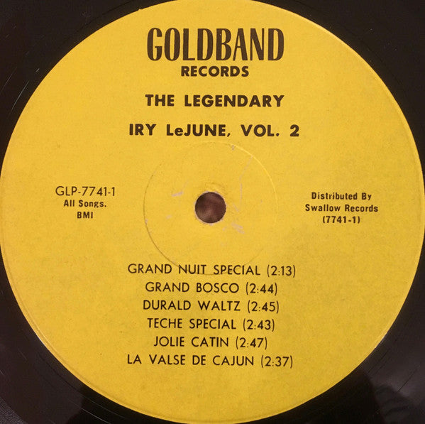 Iry Lejeune - The Legendary Iry LeJune Vol. 2 (Vinyl, LP, Compilation) Very Good Plus (VG+) / Very Good Plus (VG+)