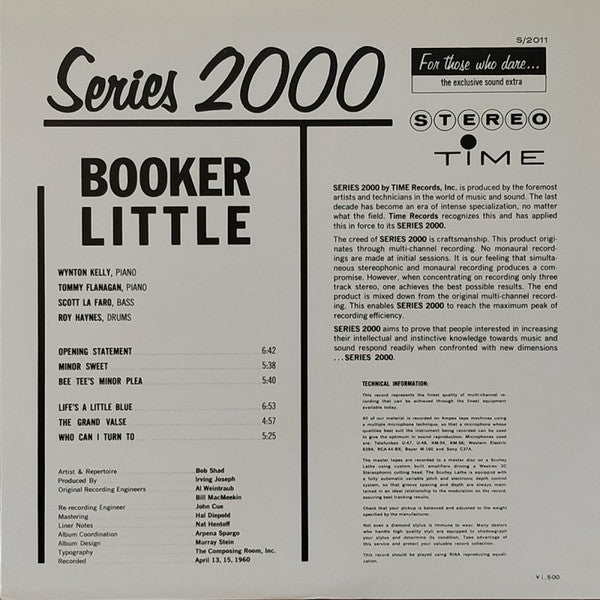 Booker Little - Booker Little (Vinyl, LP, Album, Reissue, Stereo)