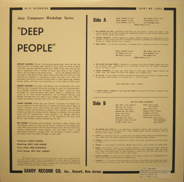 Shelly Manne - Deep People (Vinyl, LP, Album, Mono) Near Mint (NM or M-) / Very Good (VG)