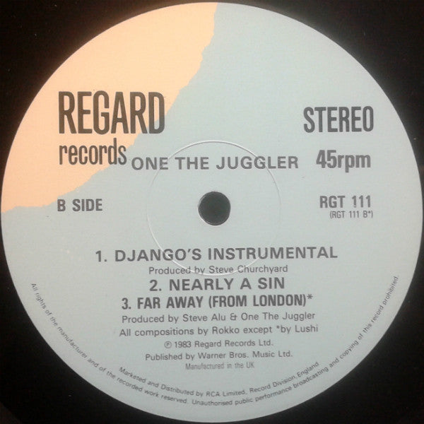 One The Juggler - Django's Coming (Vinyl, 12", 45 RPM, Single, Stereo) Very Good Plus (VG+) / Very Good (VG)