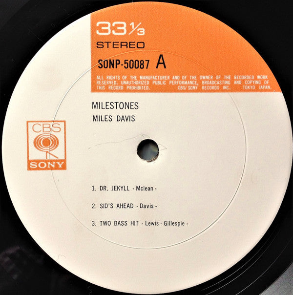 Miles Davis - Milestones (Vinyl, LP, Album, Reissue, Mono)